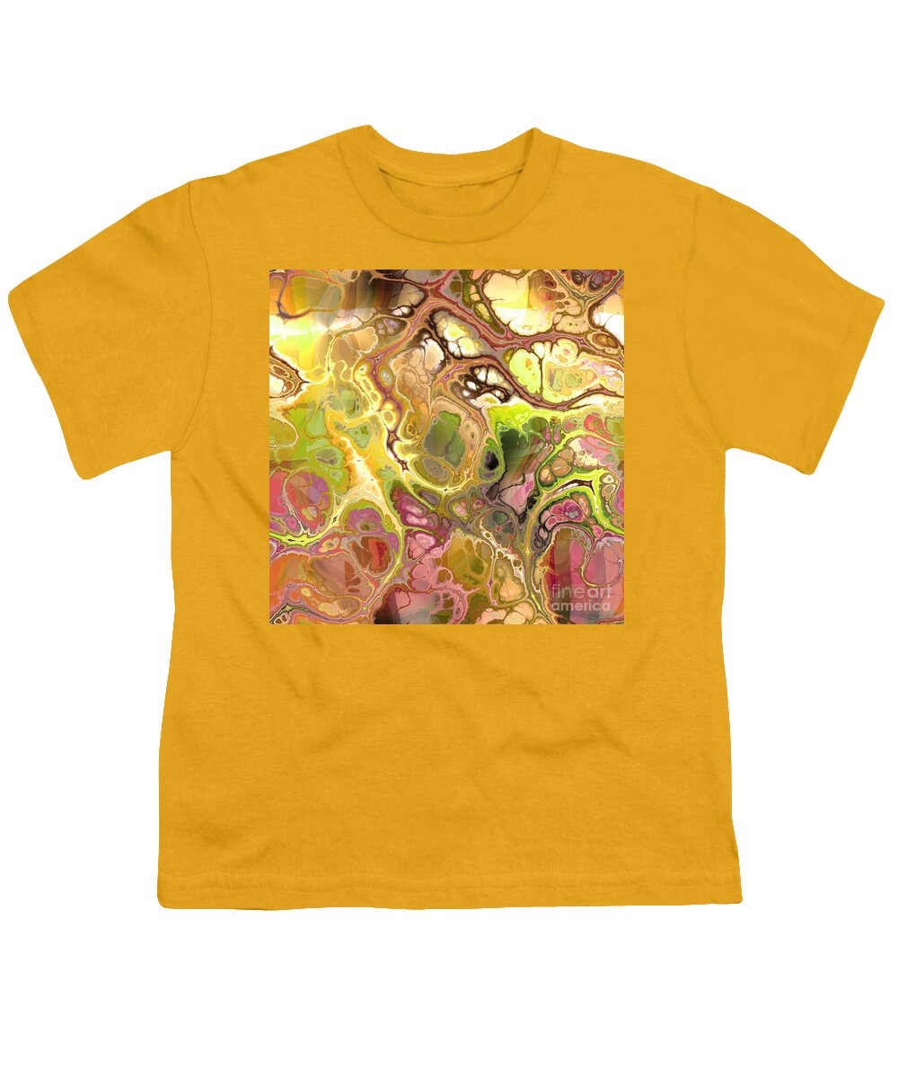 Colorful Youth T-Shirt featuring the digital art Suroto - Funky Artistic Colorful Abstract Marble Fluid Digital Art by Sambel Pedes