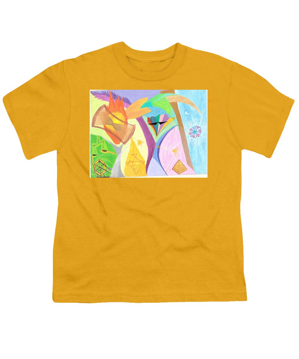 Time Youth T-Shirt featuring the painting Time's Eye by B Aswin Roshan