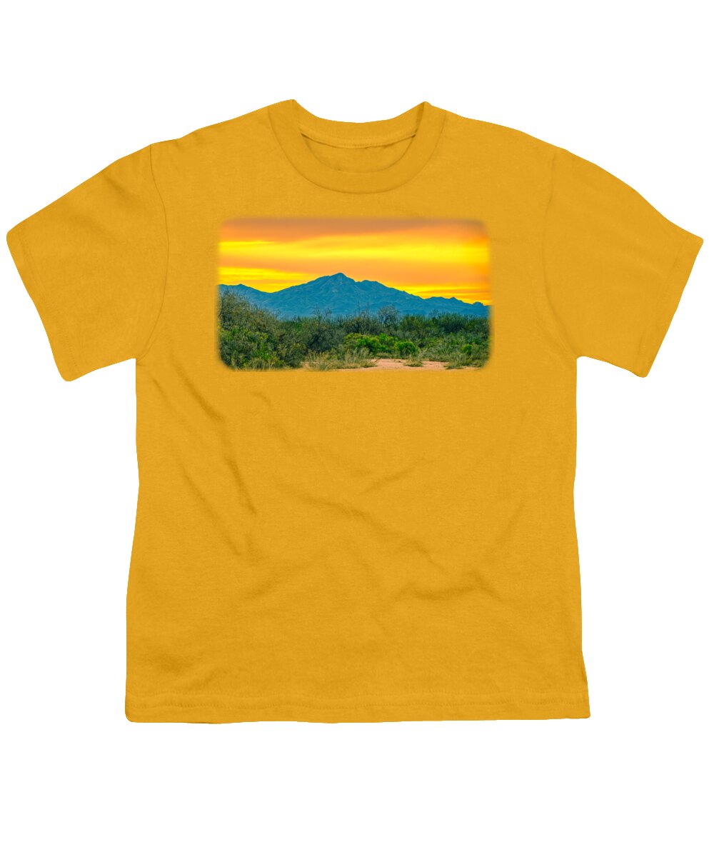 Mark Myhaver Photography Youth T-Shirt featuring the photograph Tucson Mountains Sunset 25044 by Mark Myhaver