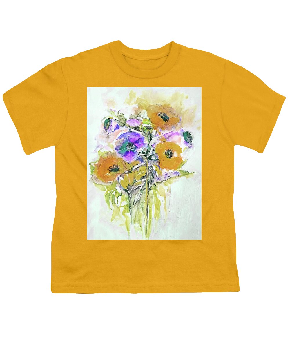 Loose Youth T-Shirt featuring the painting Warming Floral For The New Year by Lisa Kaiser