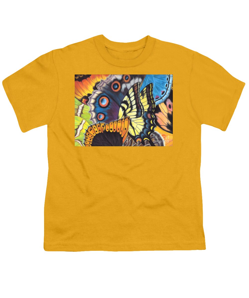 Butterflies Youth T-Shirt featuring the painting Wings of North Amerca by Lucy Arnold