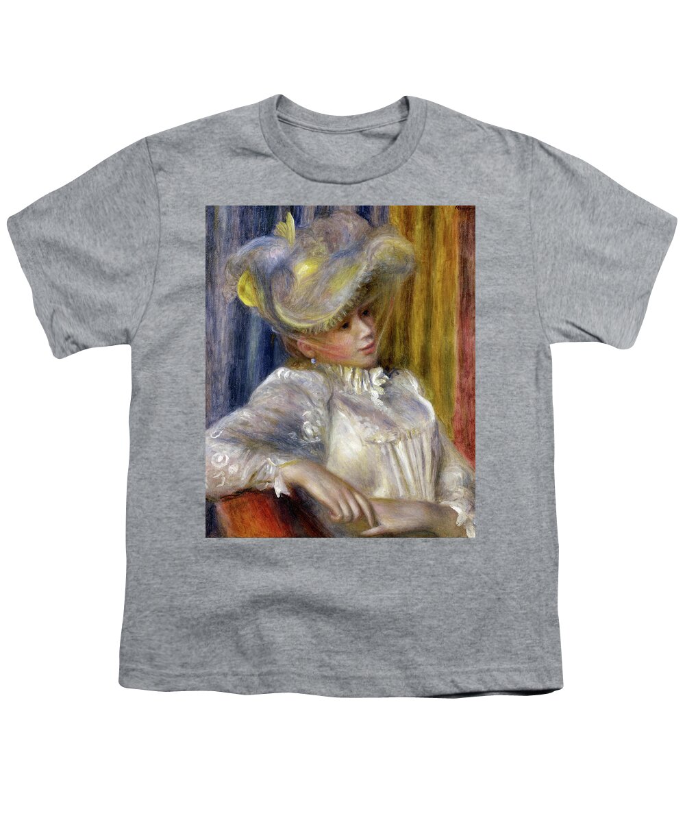 Pierre-auguste Renoir Youth T-Shirt featuring the painting Woman with a Hat #2 by Pierre-Auguste Renoir