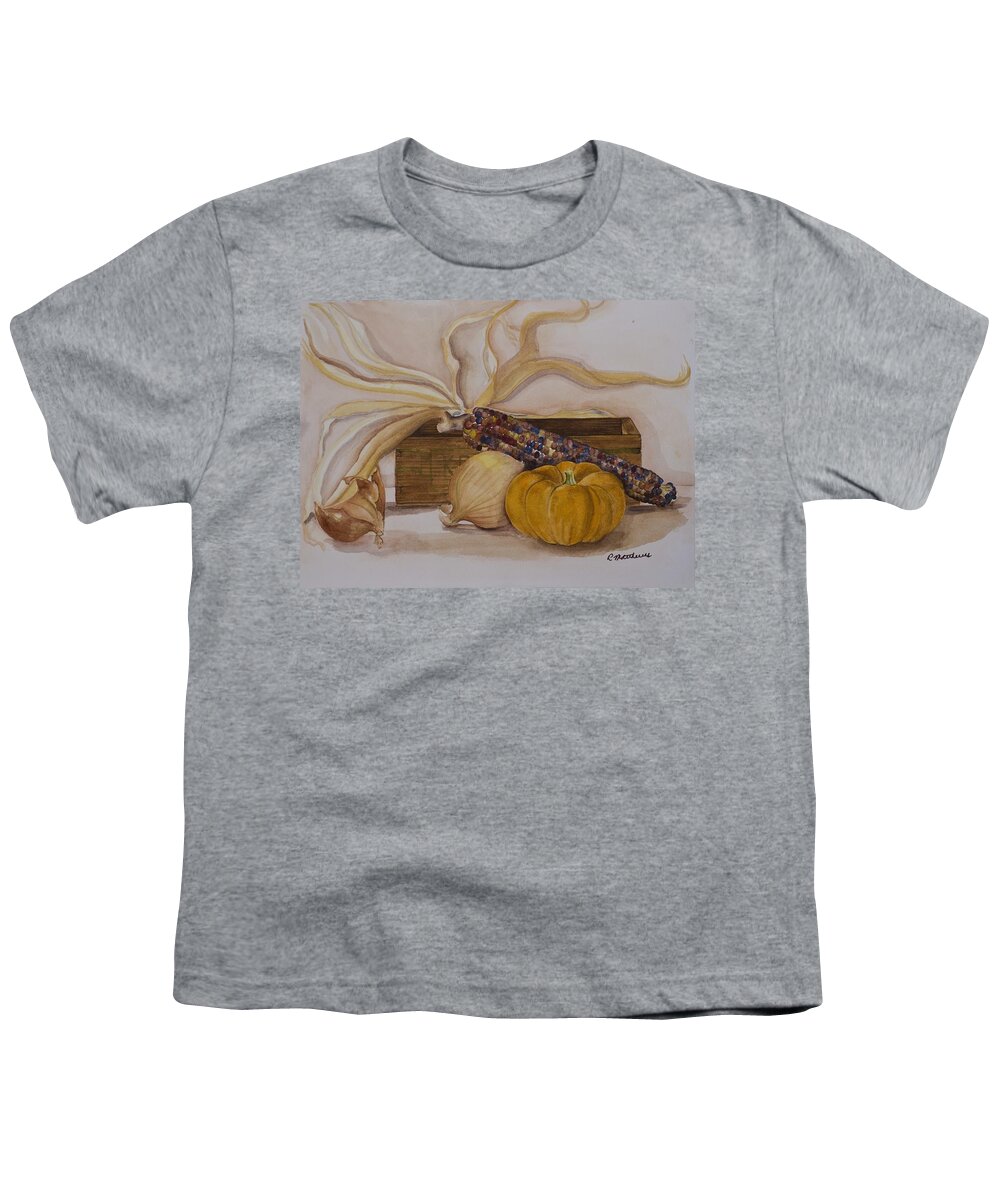 Fine Art Still Life Youth T-Shirt featuring the painting Autumn Still Life by Rebecca Matthews