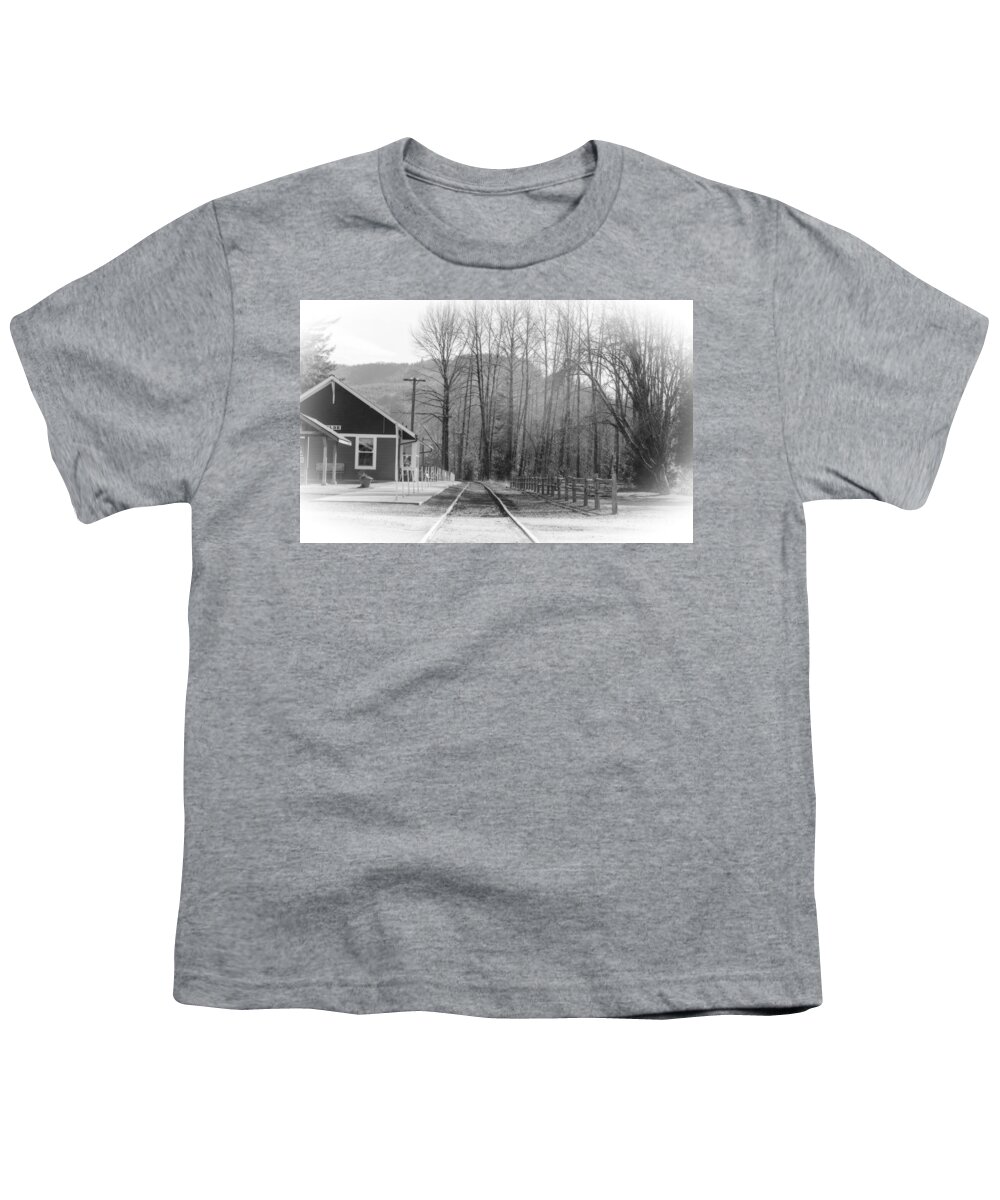 Country Train Depot Youth T-Shirt featuring the photograph Country Train Depot by Tikvah's Hope