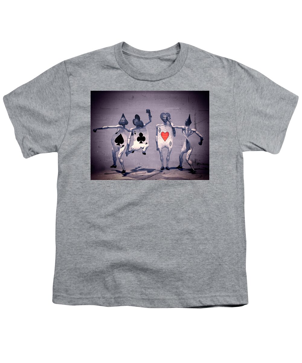 Cards Youth T-Shirt featuring the digital art Crazy Aces by Bob Orsillo