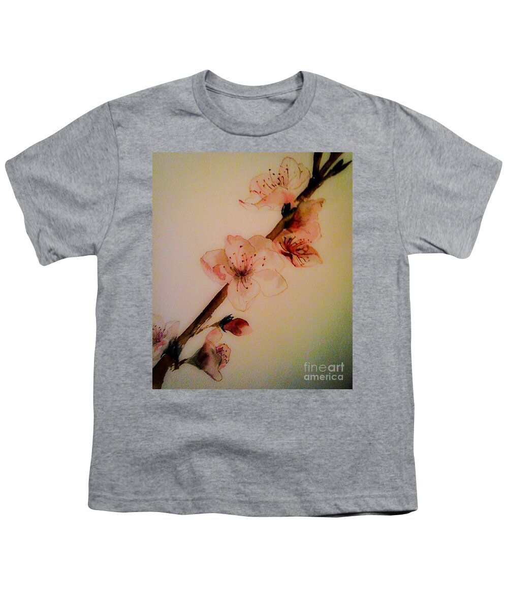 Flowers Youth T-Shirt featuring the painting Flowers - Cherry Blossoms - Blooms by Jan Dappen