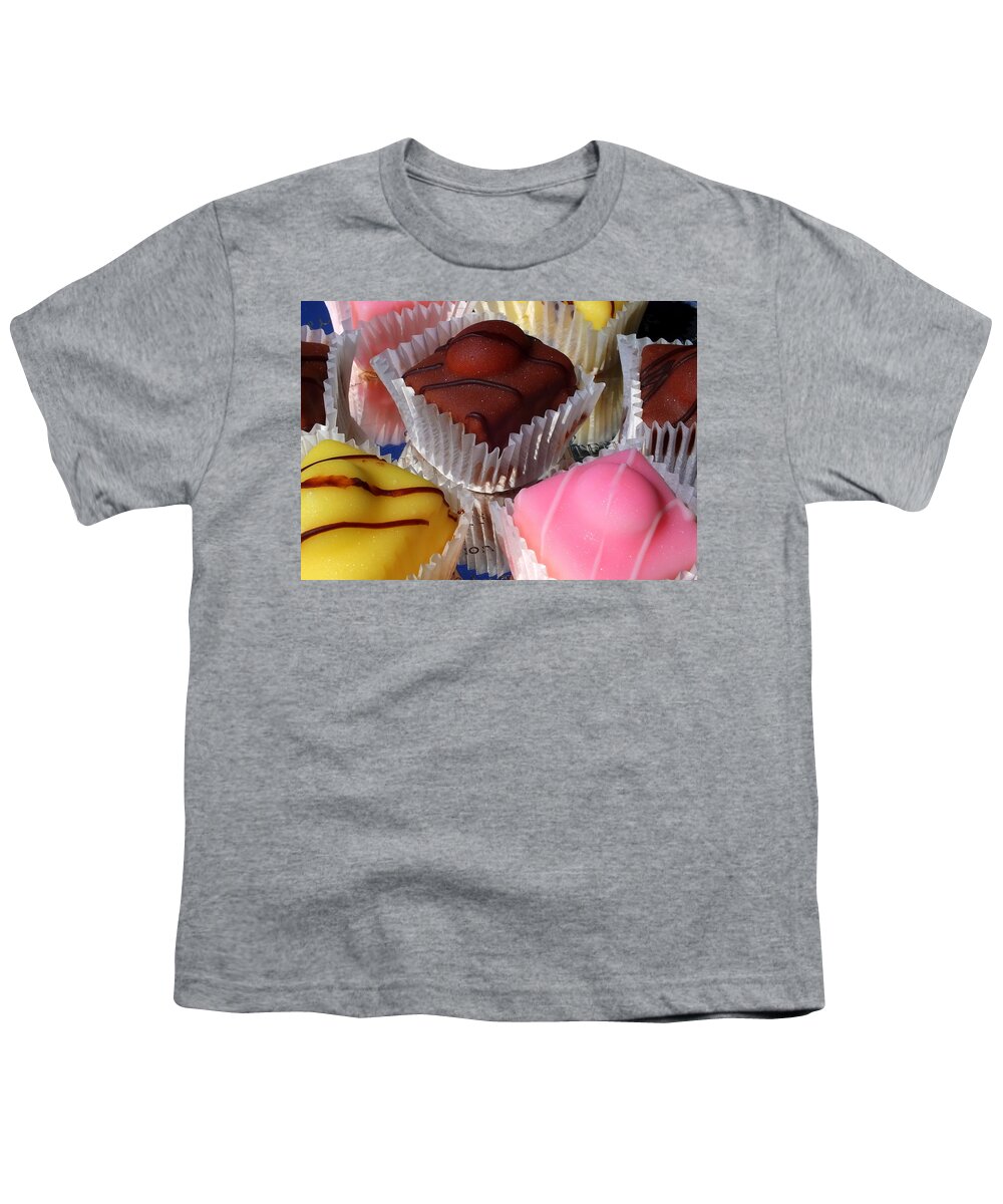 Cake Youth T-Shirt featuring the photograph French Fancies by Guy Pettingell