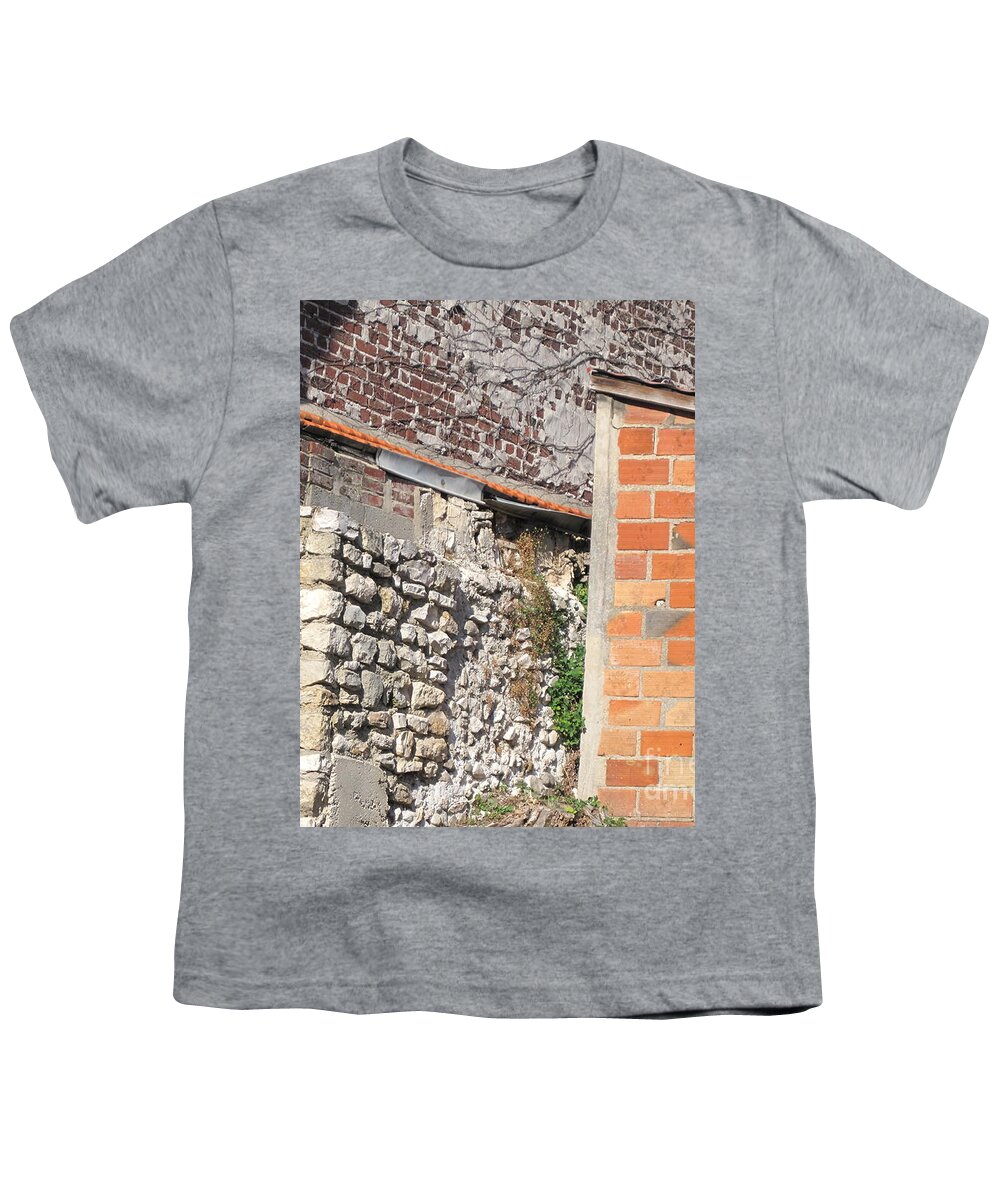 Brick Youth T-Shirt featuring the photograph French Farm Wall by HEVi FineArt
