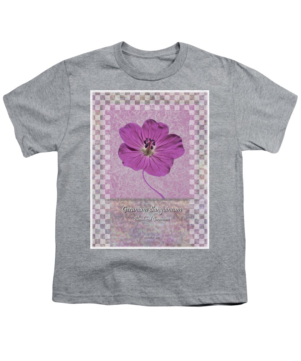Checkerboard Youth T-Shirt featuring the digital art Geranium Purple Poster 3 by Barbara St Jean