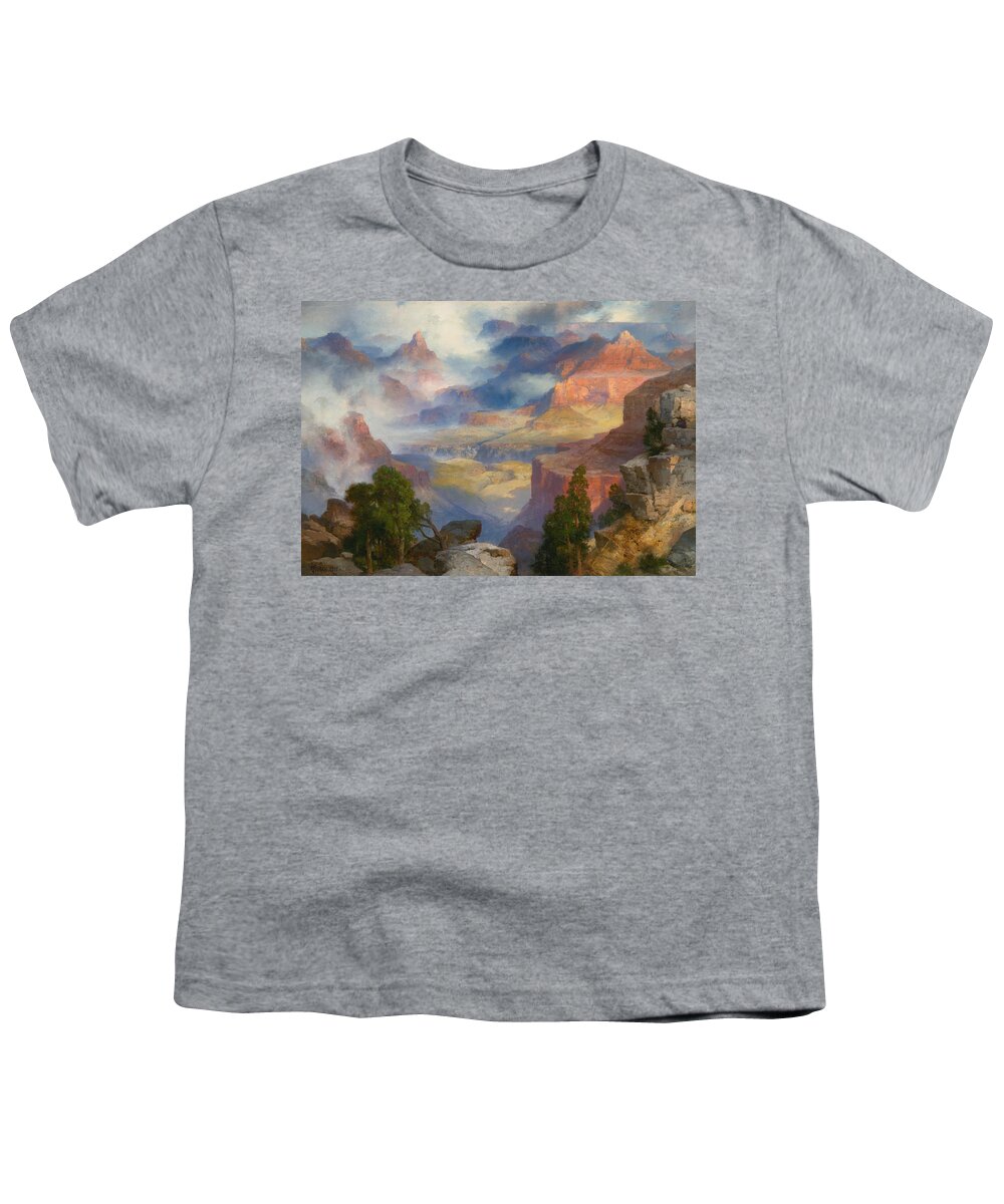 Thomas Moran Youth T-Shirt featuring the painting Grand Canyon in Mist by Thomas Moran