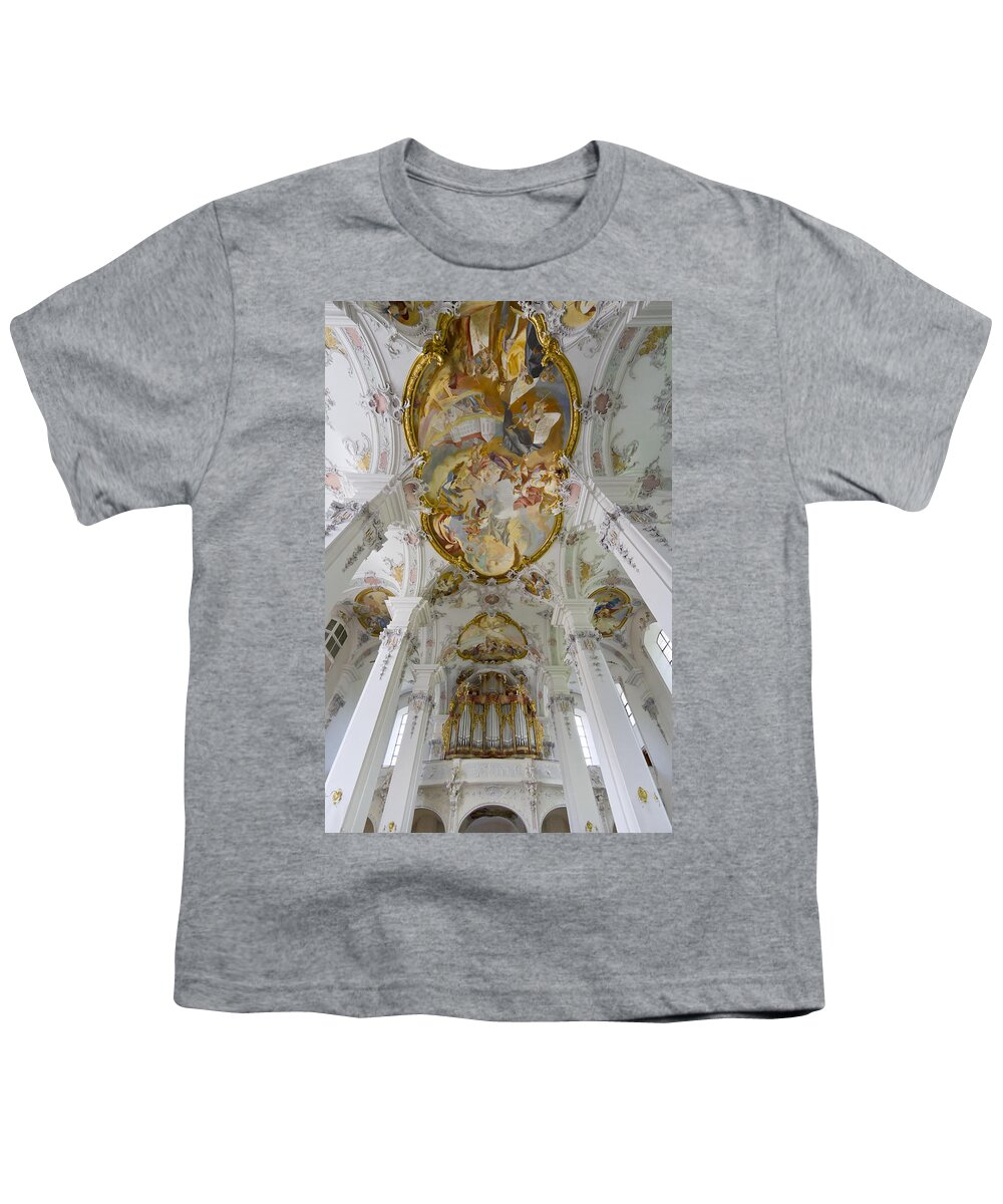 Isny Youth T-Shirt featuring the photograph Isny organ and ceiling by Jenny Setchell