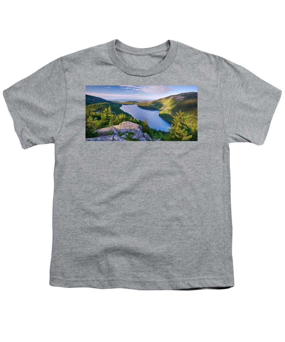 Photography Youth T-Shirt featuring the photograph Jordan Pond From The North Bubble by Panoramic Images