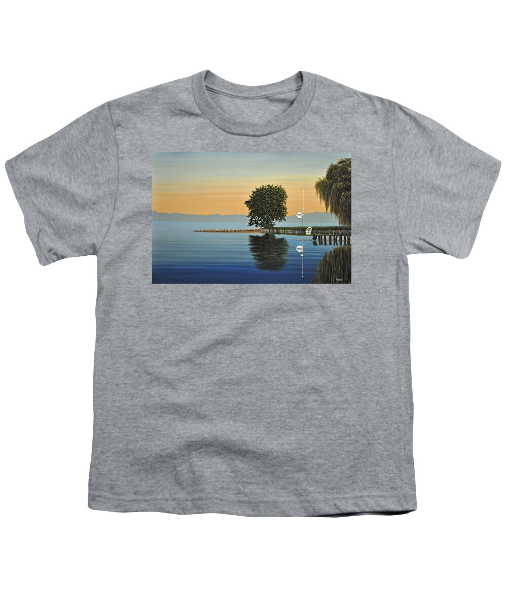 Landscapes Youth T-Shirt featuring the painting Marina Morning by Kenneth M Kirsch