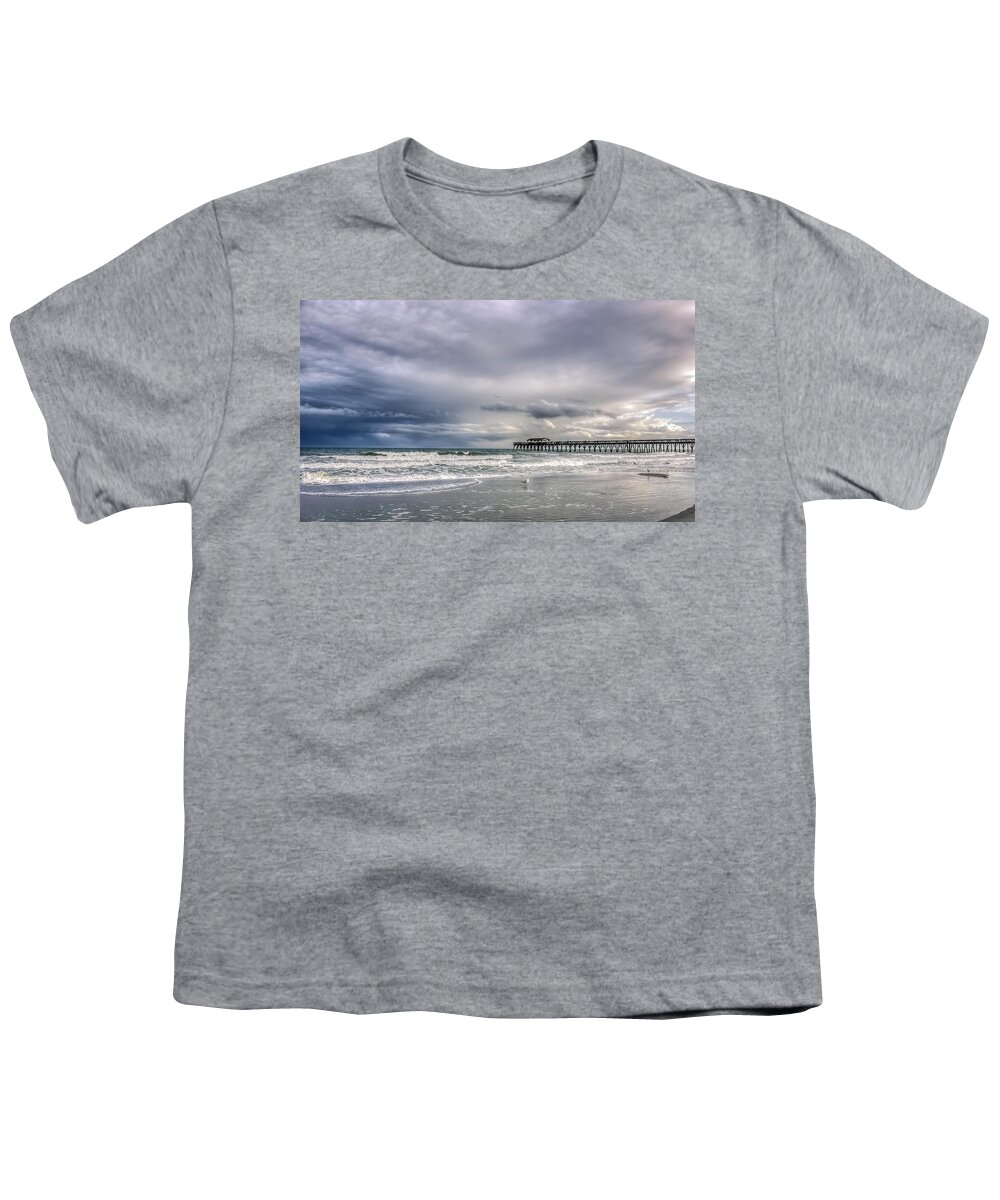 America Youth T-Shirt featuring the photograph Myrtle Beach Fishing Pier by Traveler's Pics