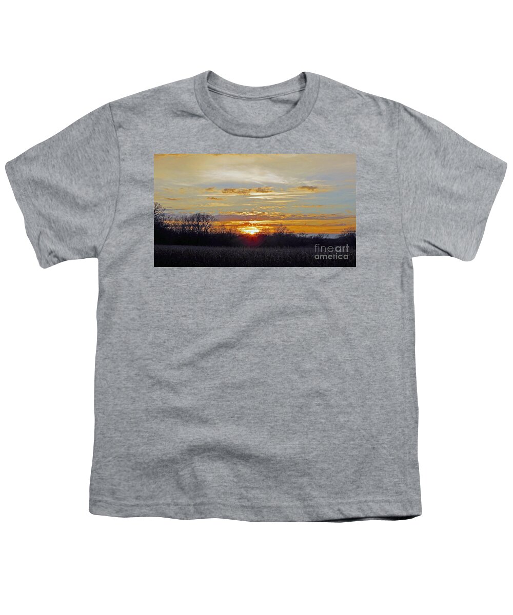Sunset Youth T-Shirt featuring the photograph November Sunset by Kay Novy