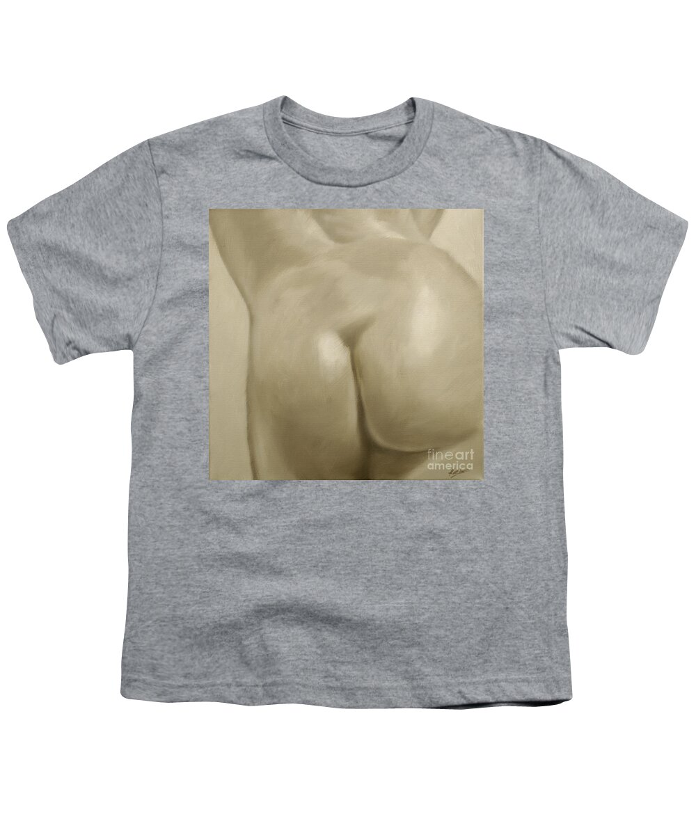 Nude Youth T-Shirt featuring the painting Nude study VII by John Silver