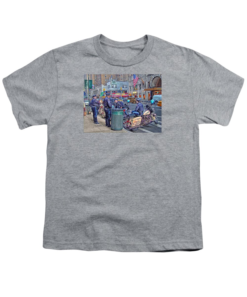 September Youth T-Shirt featuring the photograph NYPD Highway Patrol by Ron Shoshani