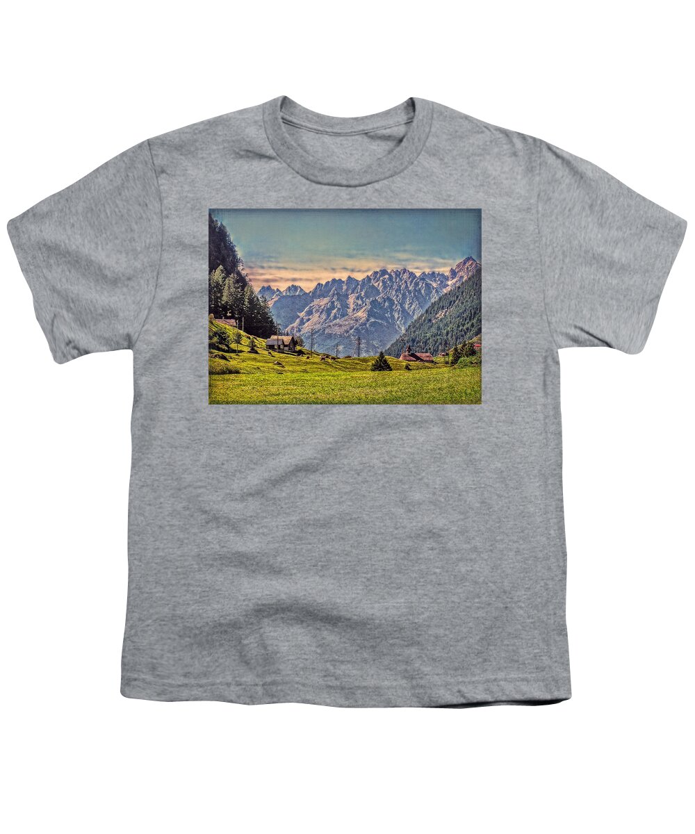 Switzerland Youth T-Shirt featuring the photograph On the Alp by Hanny Heim