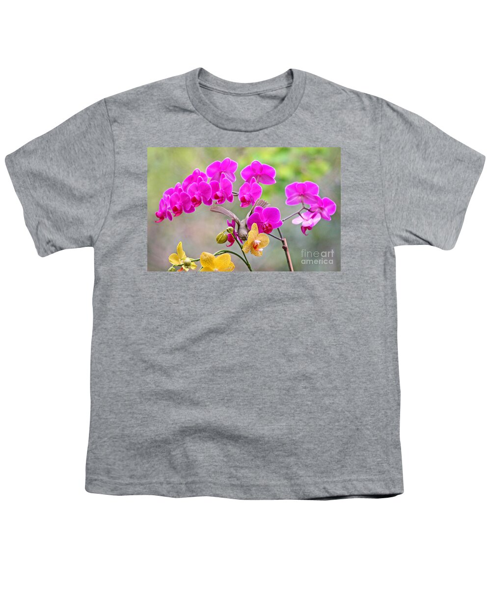 Orange Crown Warbler Youth T-Shirt featuring the photograph Warbler on Orchards Photo by Luana K Perez