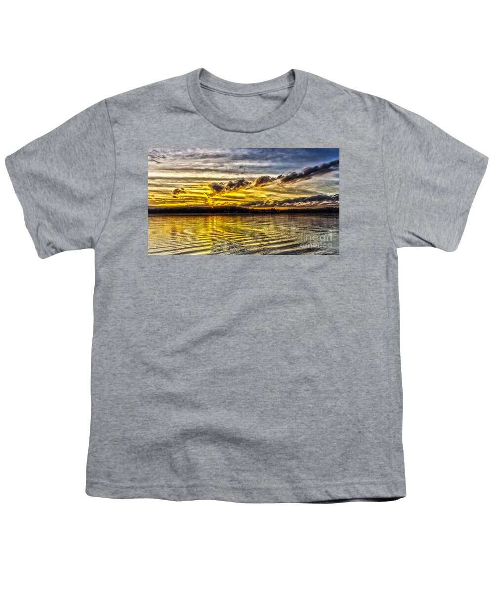 Lake-lanier Youth T-Shirt featuring the photograph Passing storm two. by Bernd Laeschke