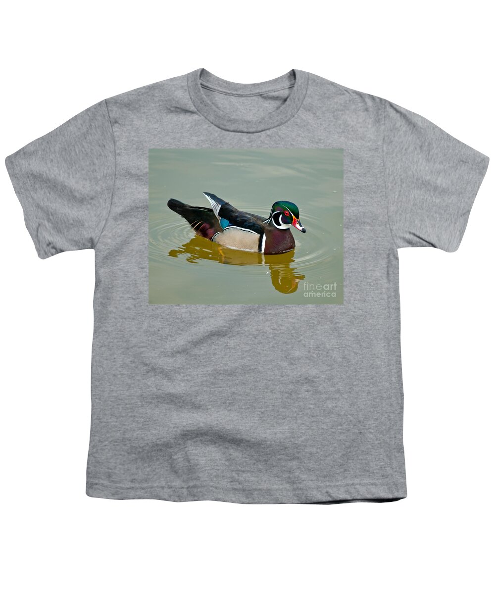 Mallard Youth T-Shirt featuring the photograph Wood Duck by Stephen Whalen
