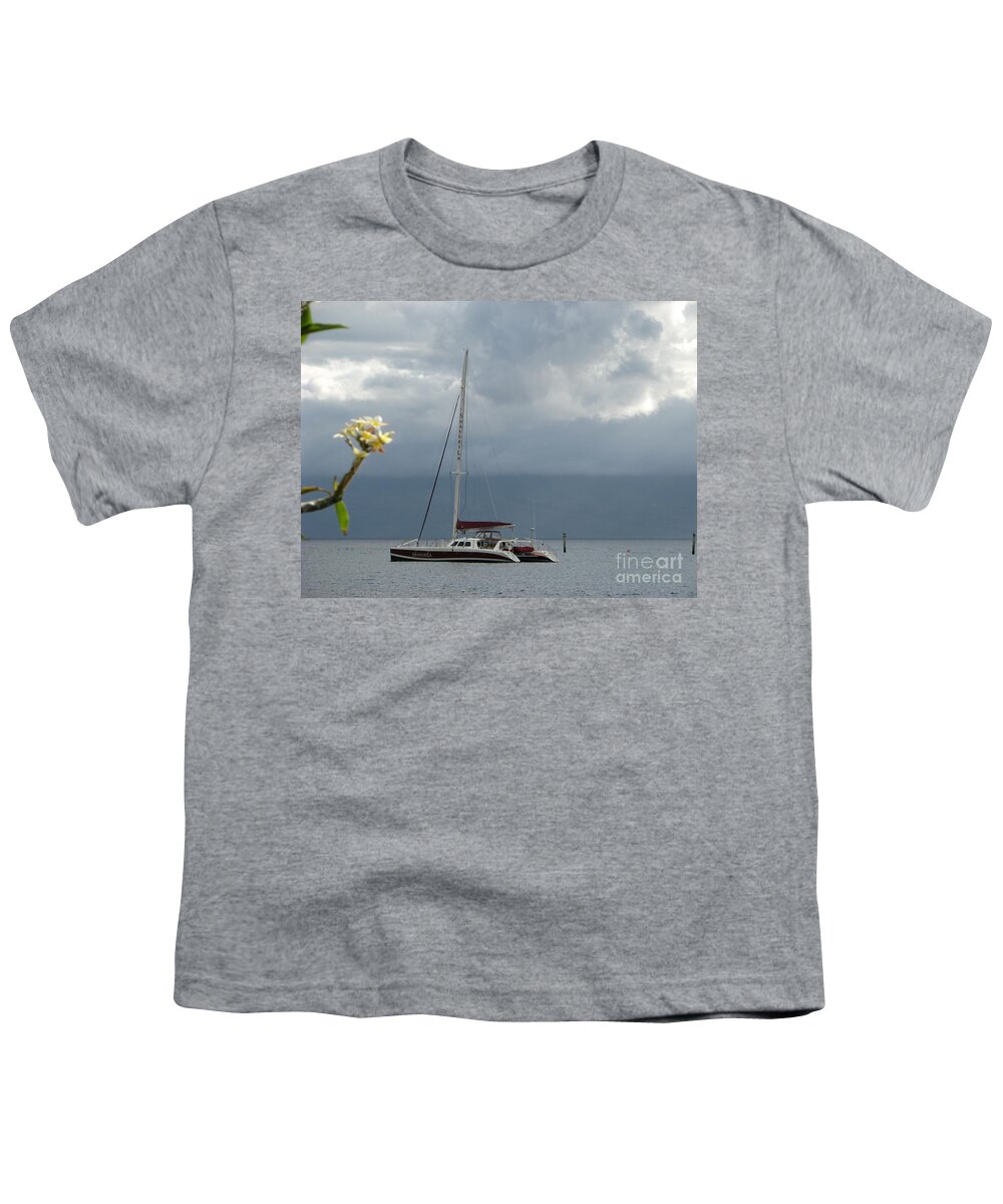 Maui Youth T-Shirt featuring the photograph Sail Boating by Michael Krek