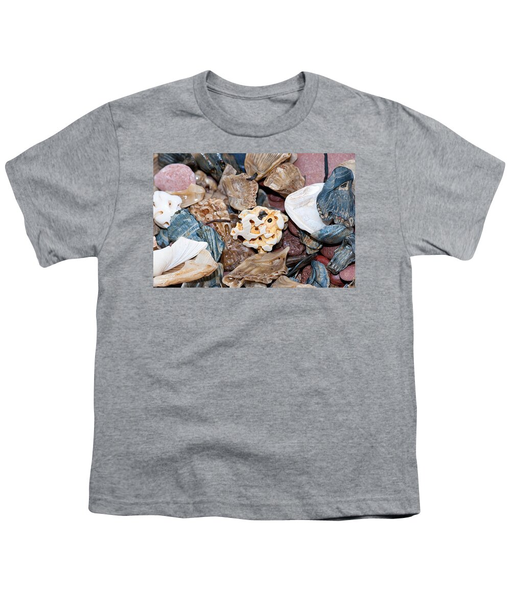 Shells Youth T-Shirt featuring the photograph Sea Debris 4 by WB Johnston