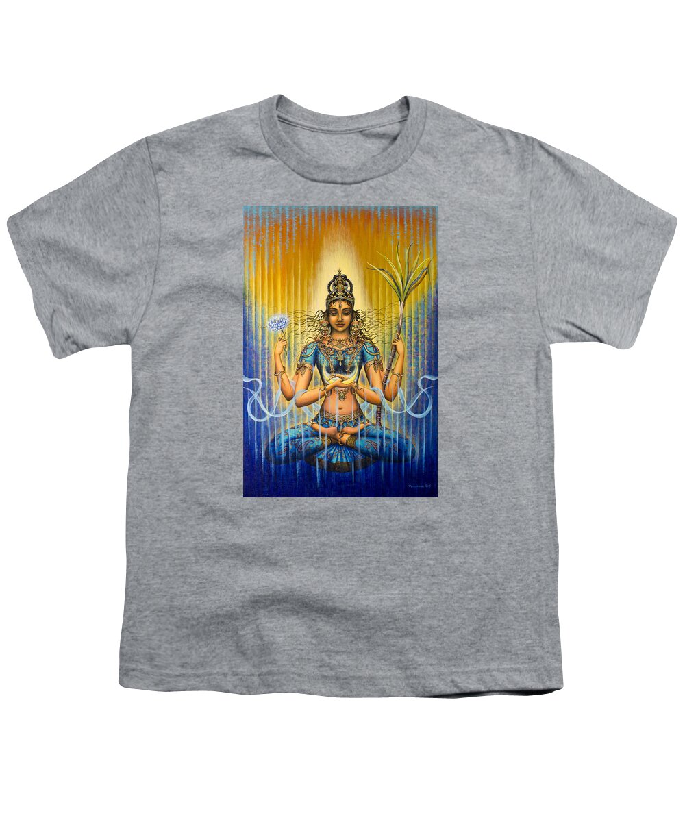 Shakti Youth T-Shirt featuring the painting Shakti flow by Vrindavan Das