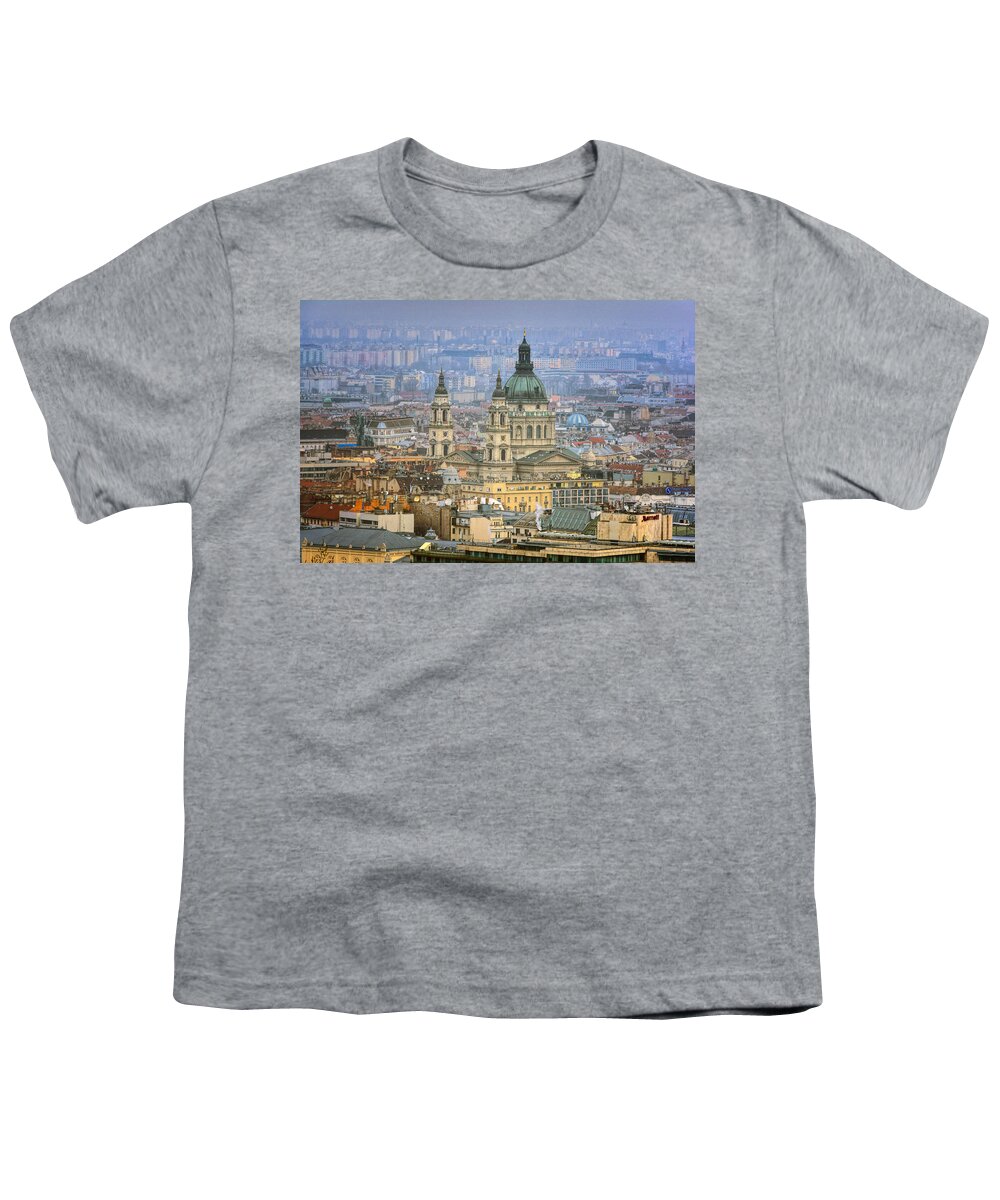 Joan Carroll Youth T-Shirt featuring the photograph St Stephen's Basilica From Gellert Hill by Joan Carroll