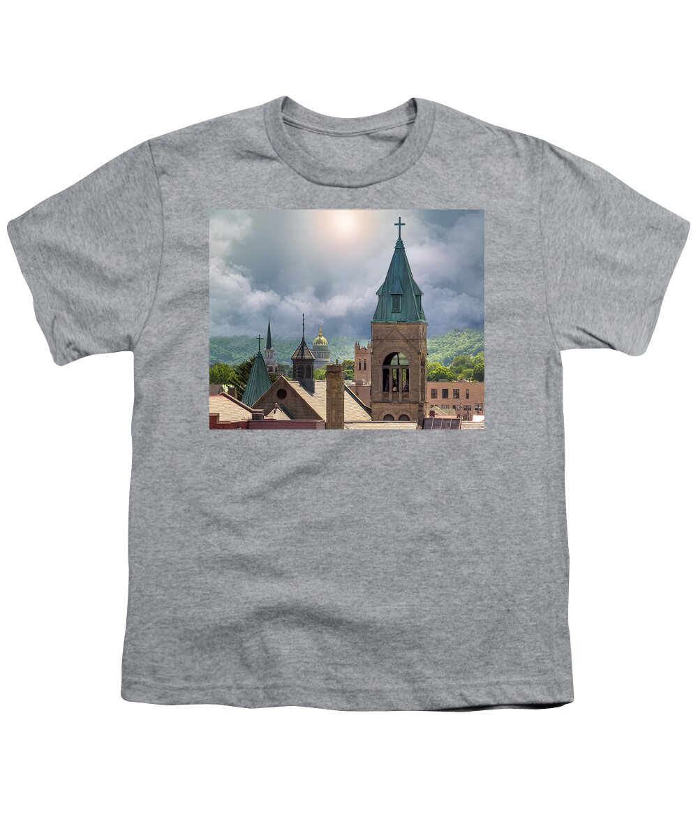 Storm Clouds Youth T-Shirt featuring the photograph Storm Clouds in Charleston WV by Mary Almond
