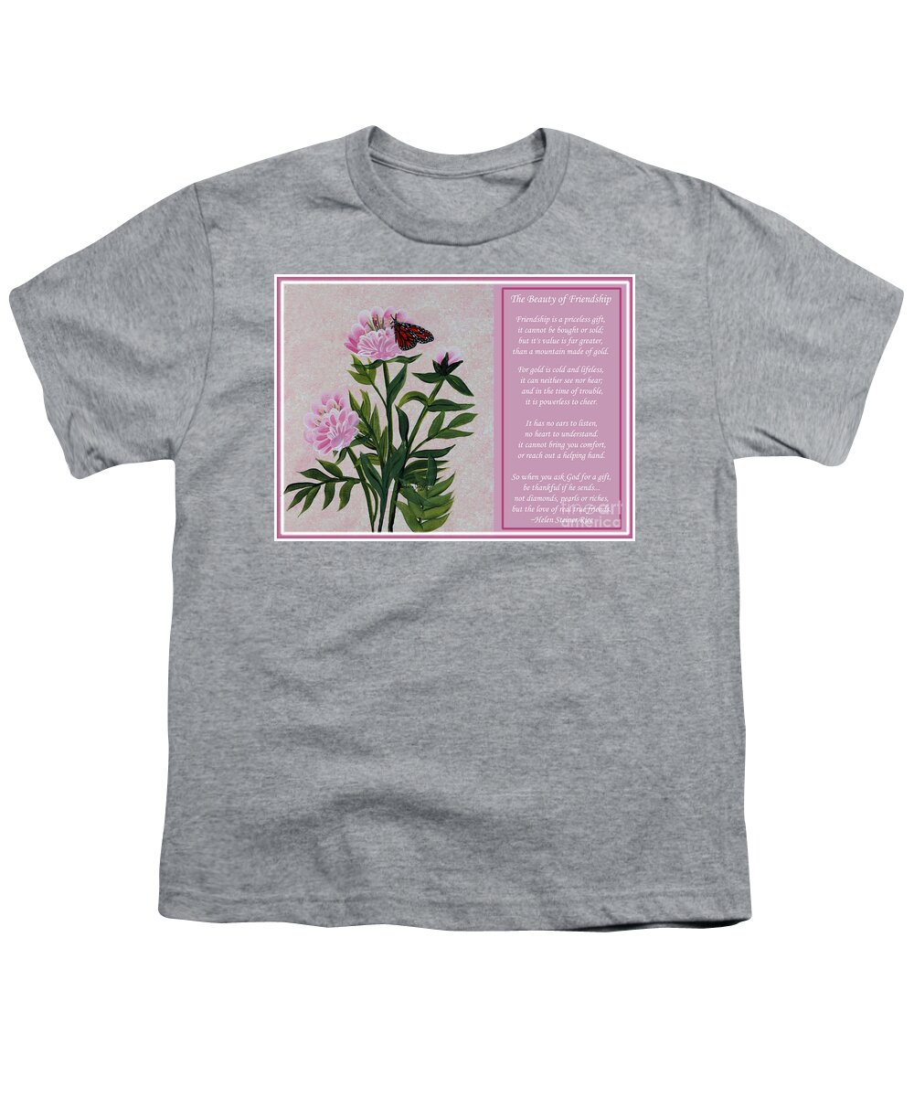 Beauty Youth T-Shirt featuring the painting The Beauty of Friendship by Barbara A Griffin