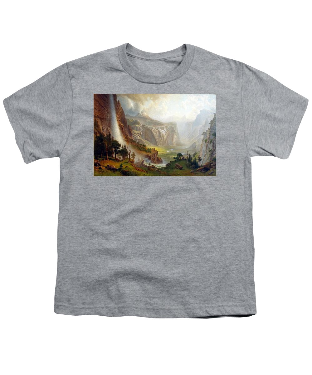 The Domes Of The Yosemitealbert Bierstadt Youth T-Shirt featuring the painting The Domes of the Yosemite by Albert Bierstadt