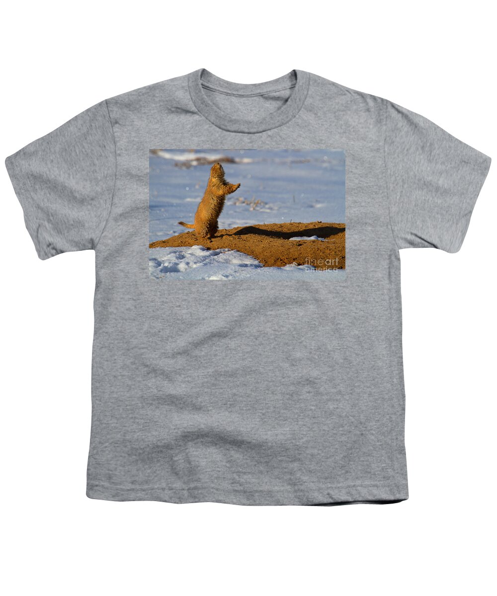 Prairie Dog Print Youth T-Shirt featuring the photograph The Mud Puppy by Jim Garrison