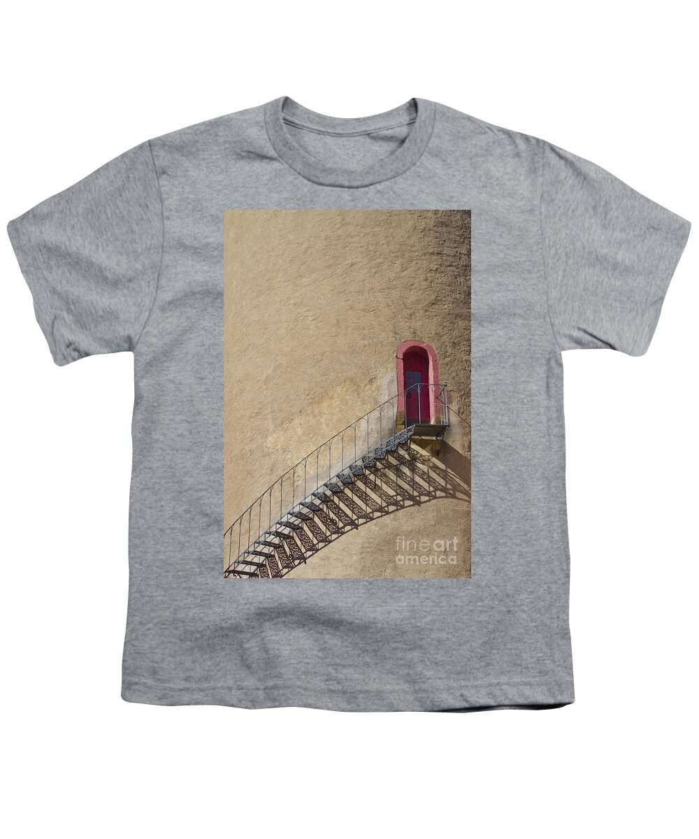 Castle Youth T-Shirt featuring the photograph The Staircase to the Red Door by Heiko Koehrer-Wagner