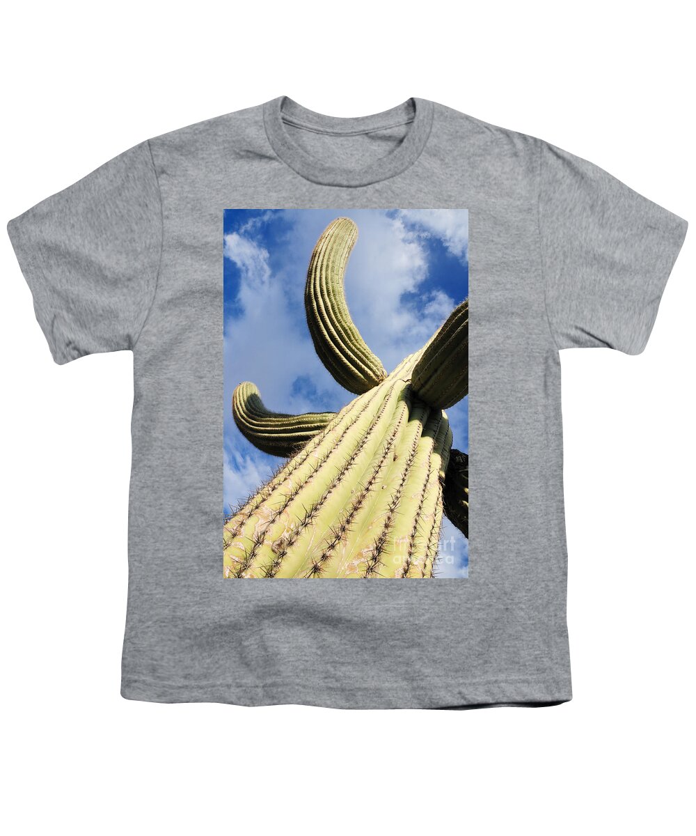 Saguaro Youth T-Shirt featuring the photograph To the Clouds by Vivian Christopher