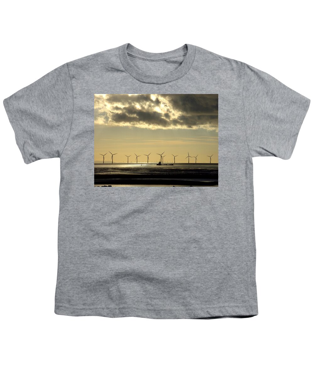 Wind Youth T-Shirt featuring the photograph Wind Farm at Sunset by Steve Kearns