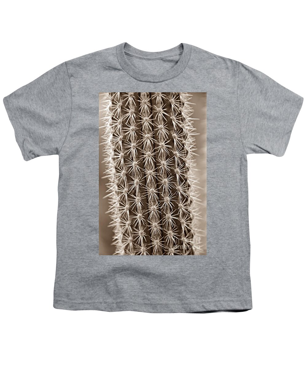 Cactus Youth T-Shirt featuring the photograph Cactus 19 Sepia by Cassie Marie Photography