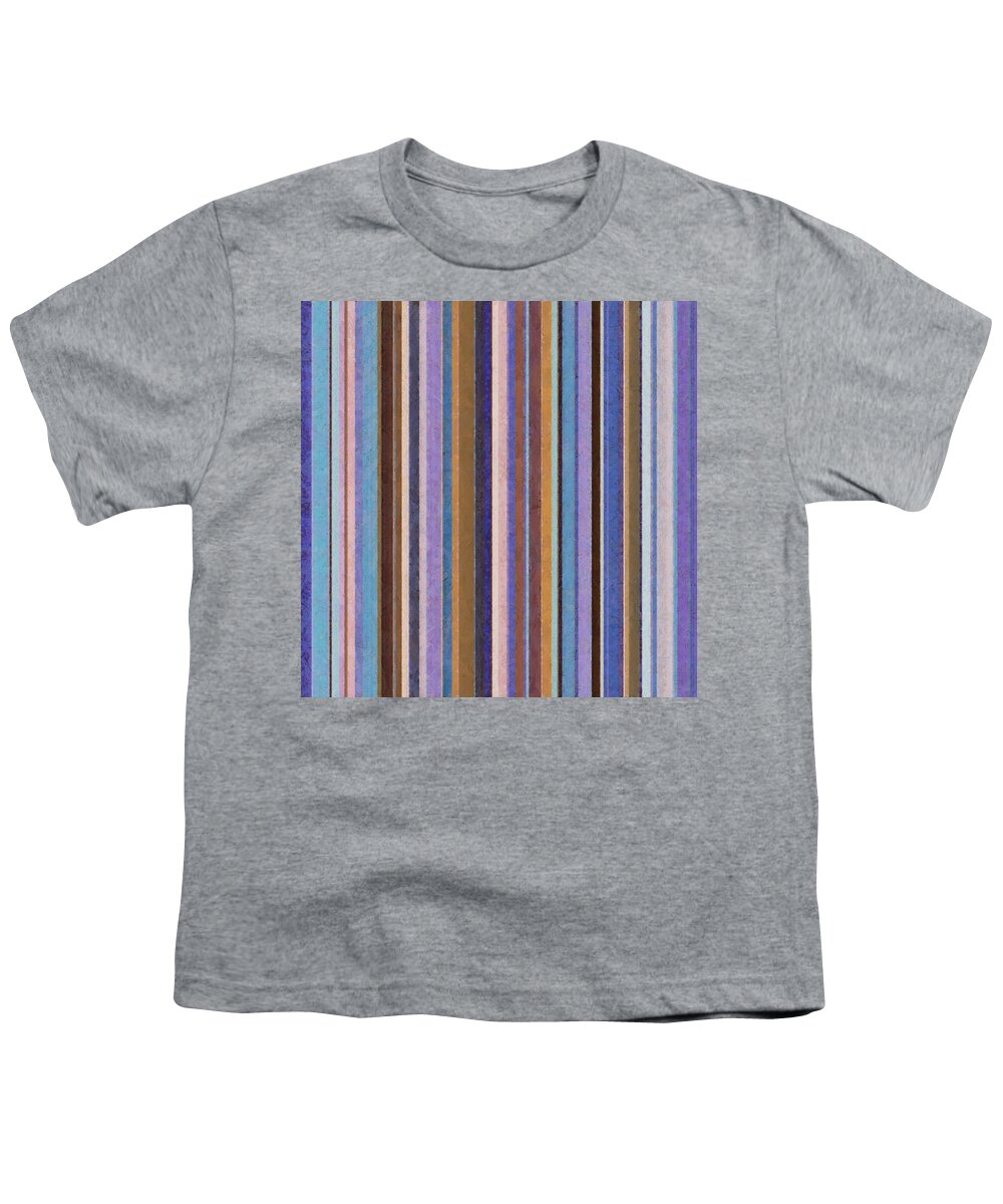 Textured Youth T-Shirt featuring the painting Comfortable Stripes ll by Michelle Calkins