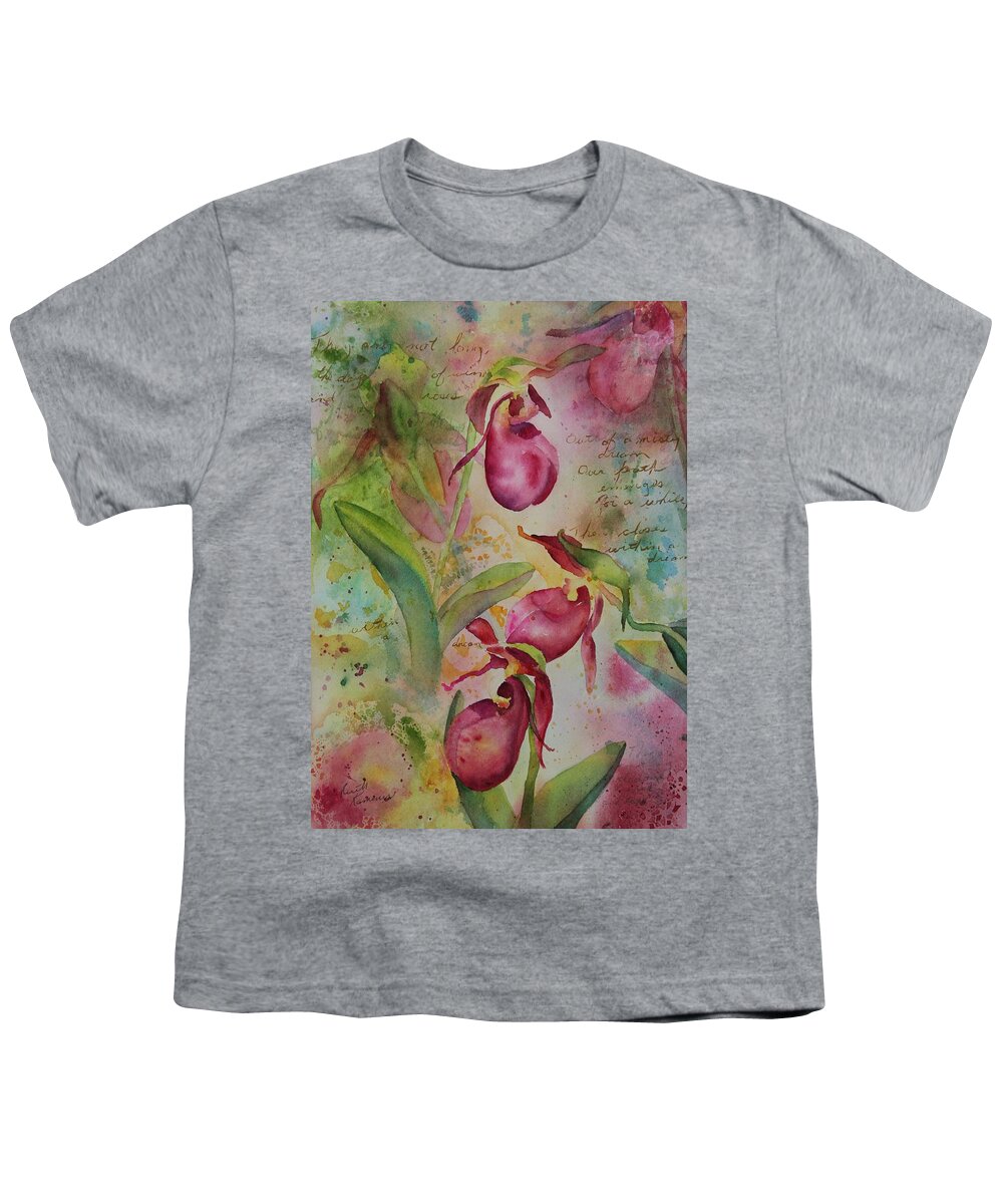Ladyslippers Youth T-Shirt featuring the painting Days of Wine and Roses by Ruth Kamenev