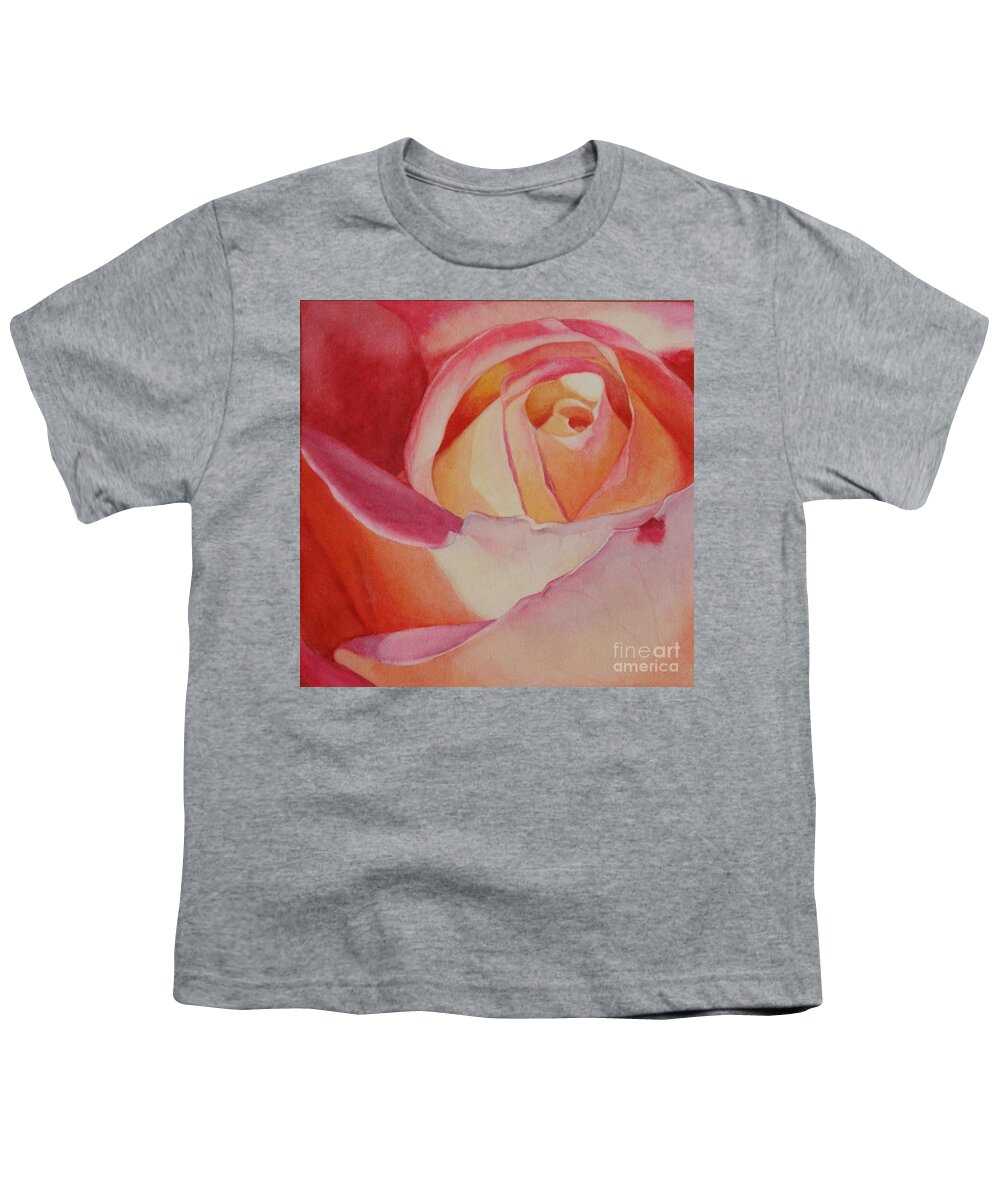 Flowers Youth T-Shirt featuring the painting Heart of a Rose 3 by Jan Lawnikanis