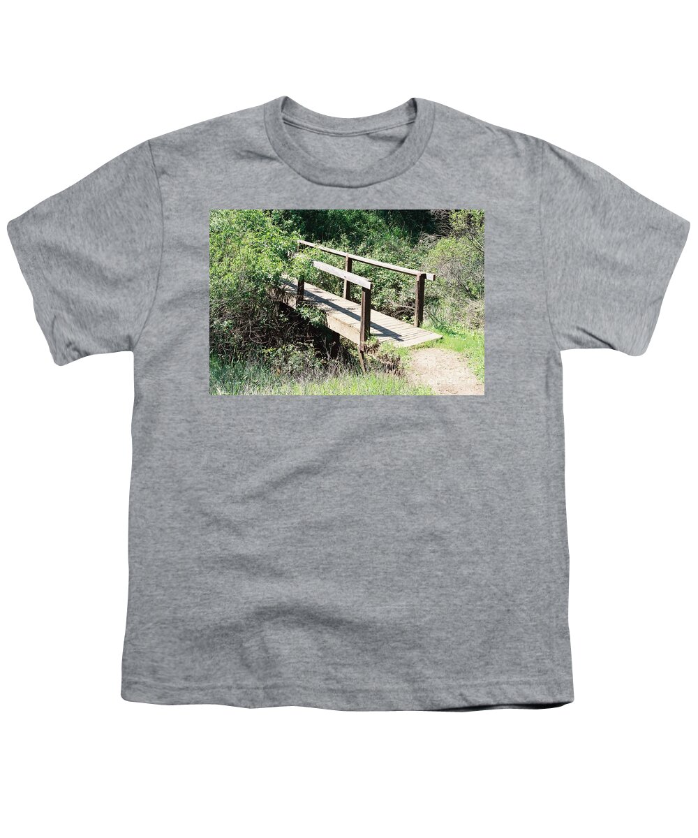Footbridge Youth T-Shirt featuring the photograph Old wooden foot bridge by Anthony Trillo