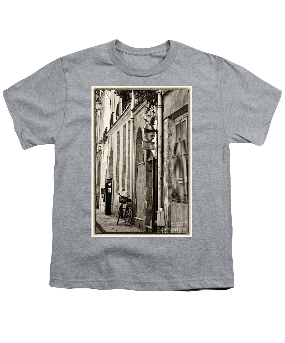 Paris Youth T-Shirt featuring the photograph Paris bicycle by Sheila Smart Fine Art Photography