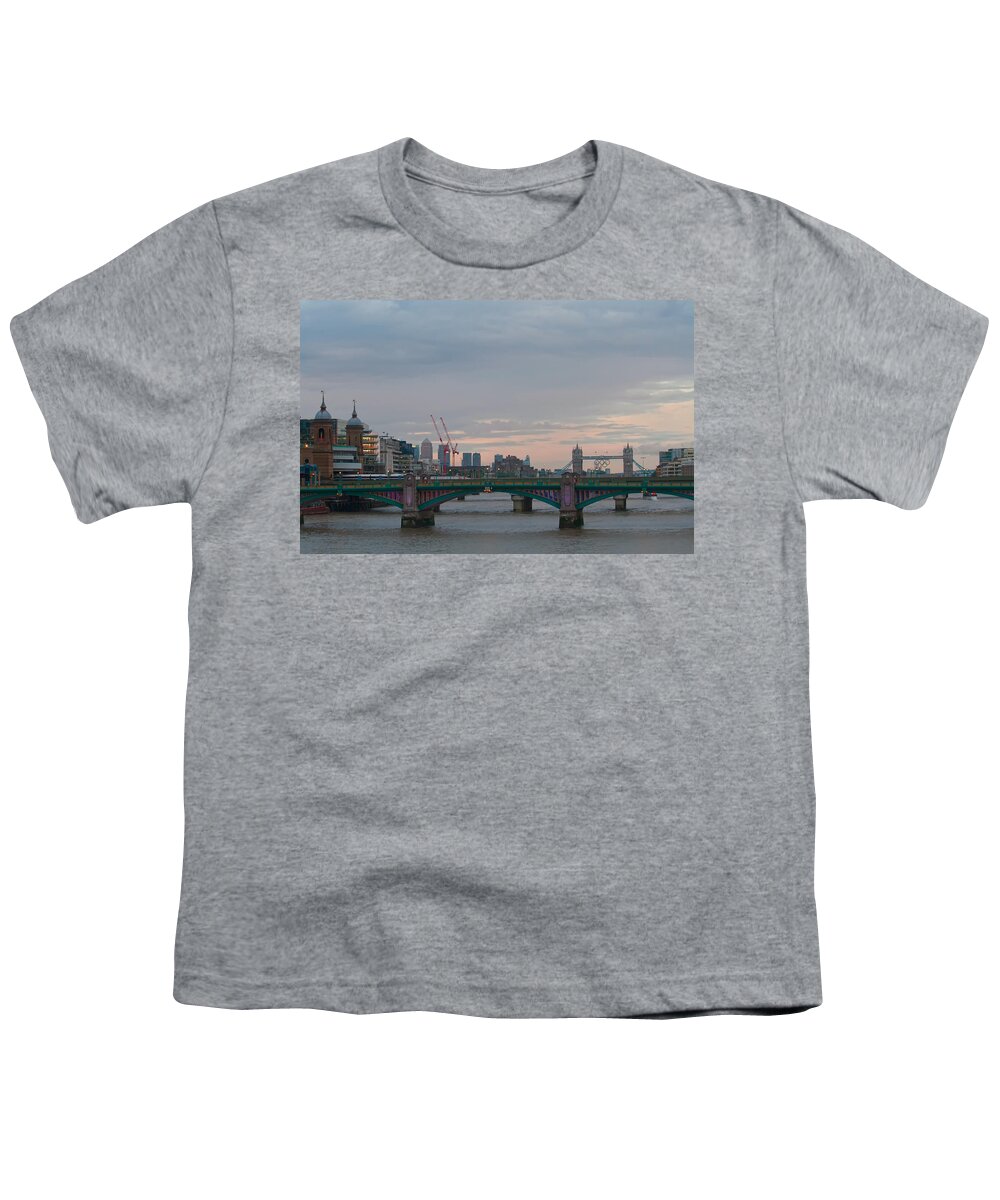 London Youth T-Shirt featuring the photograph Sunset in the city by Shirley Mitchell