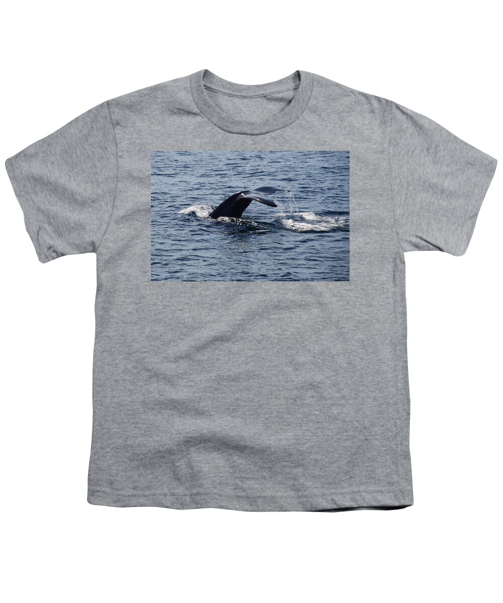 Whale Youth T-Shirt featuring the photograph Whale Dive by Richard Bryce and Family