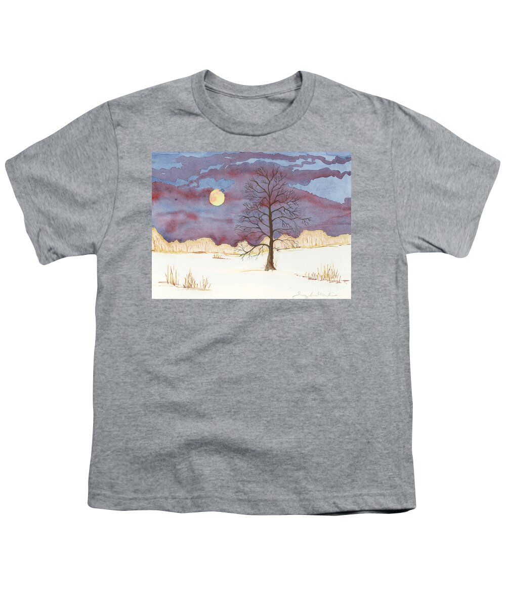 Winter Youth T-Shirt featuring the painting Winter Field by Jackie Irwin