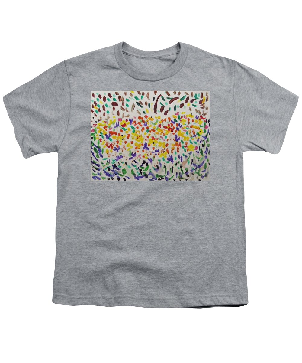 Flowers Youth T-Shirt featuring the painting Almost Hidden Wildflowers #1 by Mary Carol Williams