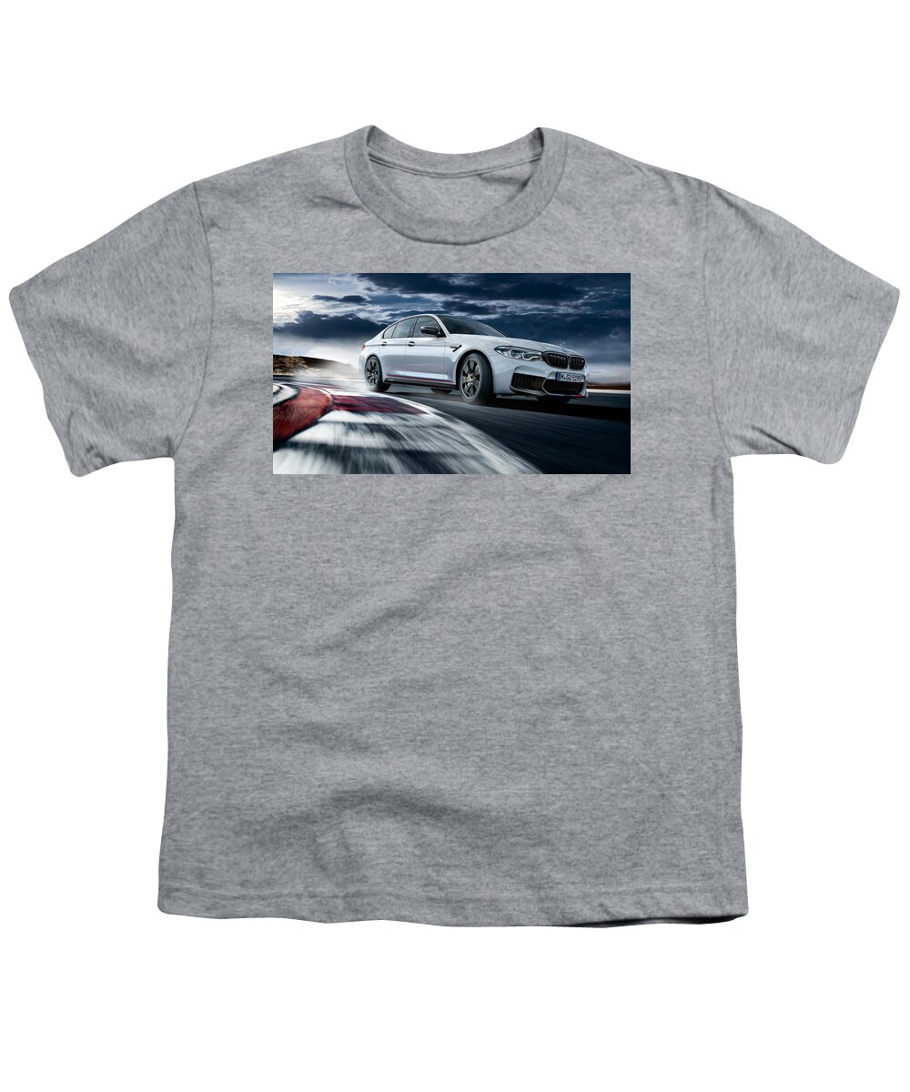 Bmw M5 Youth T-Shirt featuring the digital art Bmw M5 #1 by Super Lovely