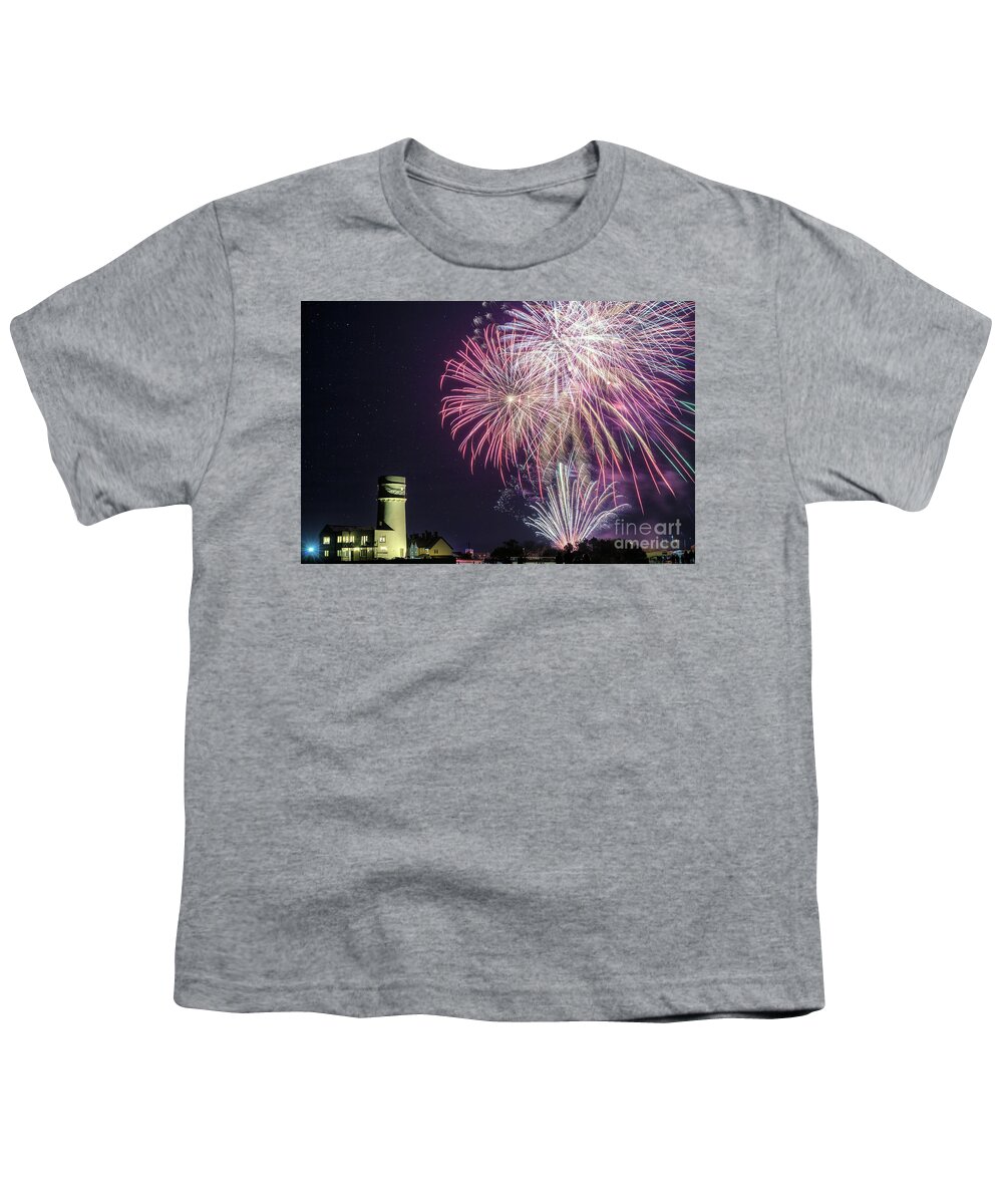 Fireworks Youth T-Shirt featuring the photograph Hunstanton fireworks night 2017 in Norfolk UK #2 by Simon Bratt