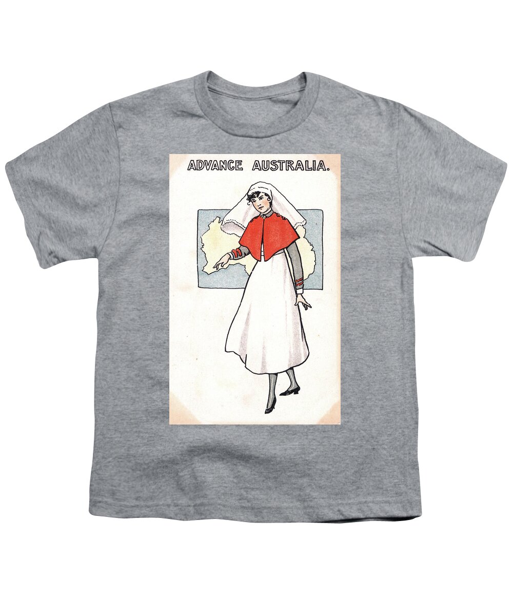 1918 Youth T-Shirt featuring the drawing NURSE, 1918. - to license for professional use visit GRANGER.com #2 by Granger