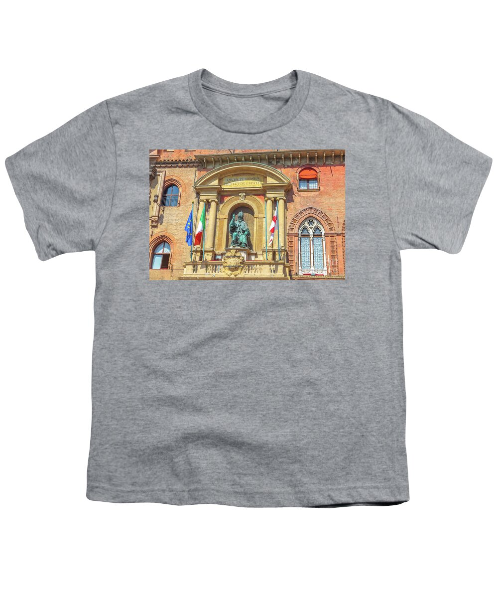 Bologna Youth T-Shirt featuring the photograph Palace of Accursio Bologne #1 by Benny Marty